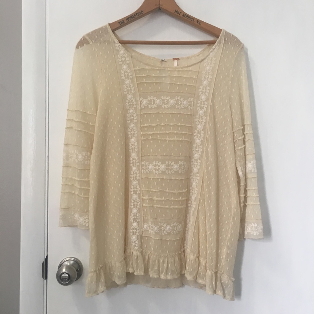 Free People | Lace Long Sleeve Top